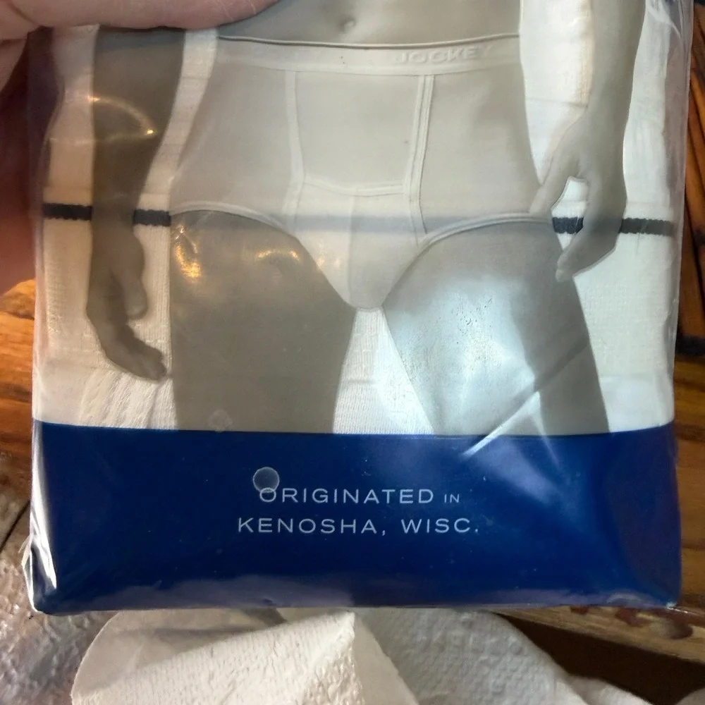 2012 Jockey Pouch Briefs Mens Large White Cotton Stretch‎ H-Fly 3-Pack New